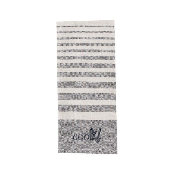 Kay Dee Kay Dee Cooks Kitchen Graphite Cotton Embroidered Tea Towel 1 pk R3236 - main